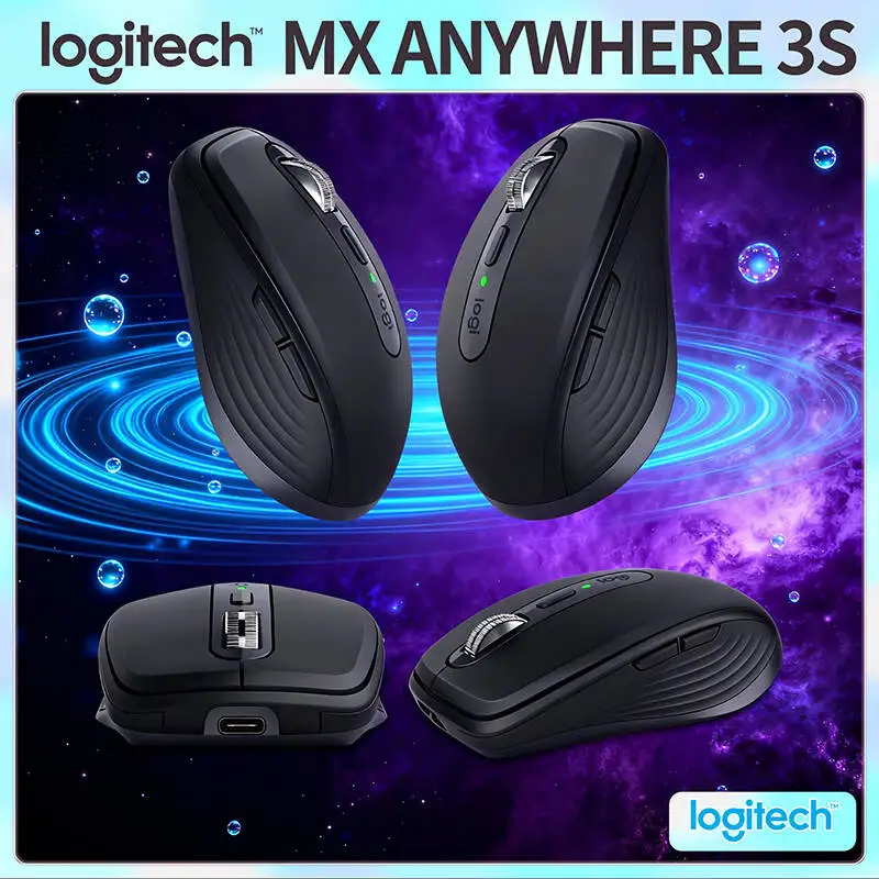 

Компактная мышь Logitech MX Anywhere 3S, эргономичный дизайн, перезаряжаемая, с быстрым прокруткой для портативных ПК Mac