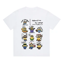 2024 estate nuovi Minions t-shirt stampata 100 cotone girocollo bambini carino tendenza magliette a maniche corte Casual ragazzi ragazze Tee top