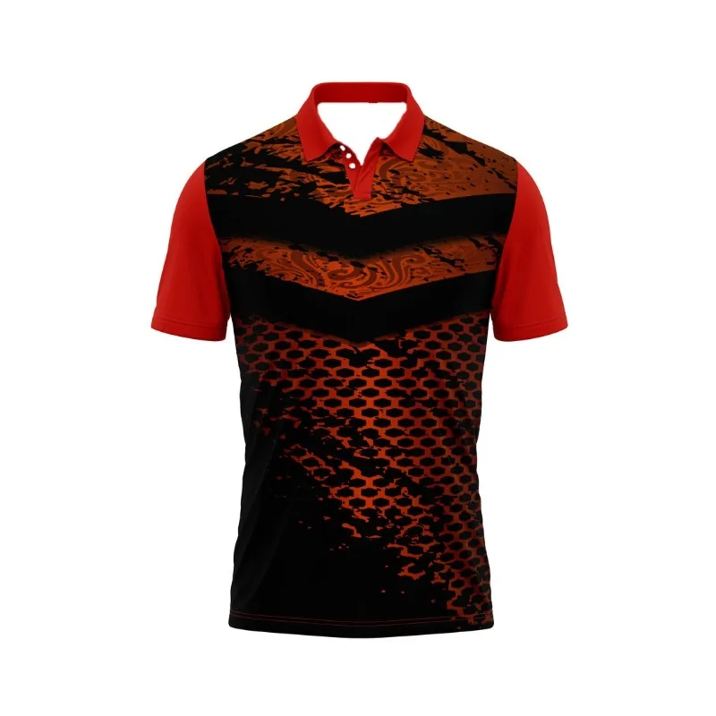

Summer Men's Cycling 3D Printed Quick Drying T-shirt, Short Sleeved Polo Shirt with Full Printed Pattern, Football Sports Shirt