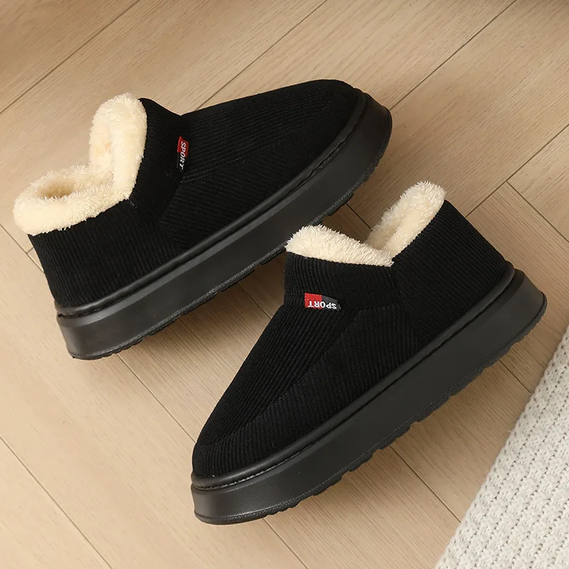 Unisex Winter-Plüsch-Schneestiefel mit Warmer Dicker Sohle für Innen- und Außenbereich Rutschfeste Hausschuhe – Detail 7