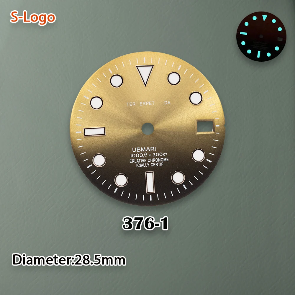 S شعار 28.5 مللي متر SUB الطلب الأحمر مناسبة لحركة NH35/NH36/4R/7S الجليد الأزرق مضيئة التدرج ساعة مزدوجة تعديل الملحقات