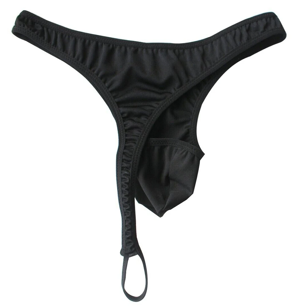 

Sexy Men Lingerie Bulge Pouch G-string T-back Hanging Ring String Underwear Male Briefs Comfortable Low-Waist Underpant Panties