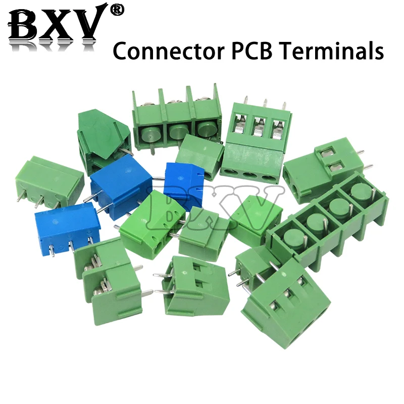 10PCS/LOT KF7.62 KF103 KF126 KF128 KF129 KF300 KF301 KF350 Connector PCB Screw Terminal Block Connector 2Pin 3Pin Green Blue