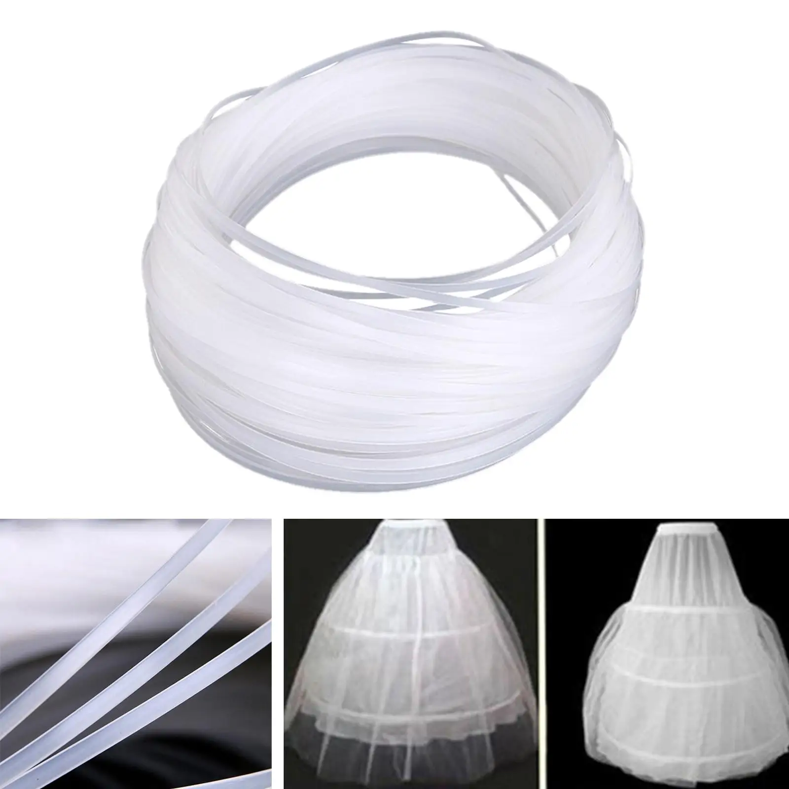 100M Varillas de Esparto para Corsé, Accesorios de Costura para Vestidos de Novia