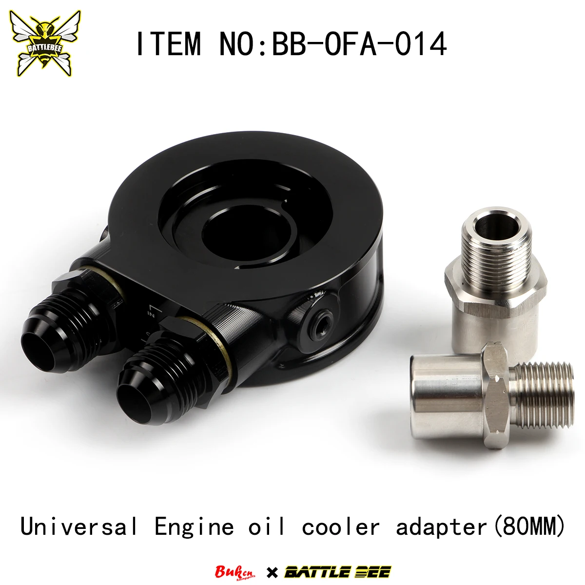 BATTLEBEE Universal Engine Oil Cooler Adapter Cooling System Aluminum Alloy M20x1.5 3/4-16UNF BB-OFA-014