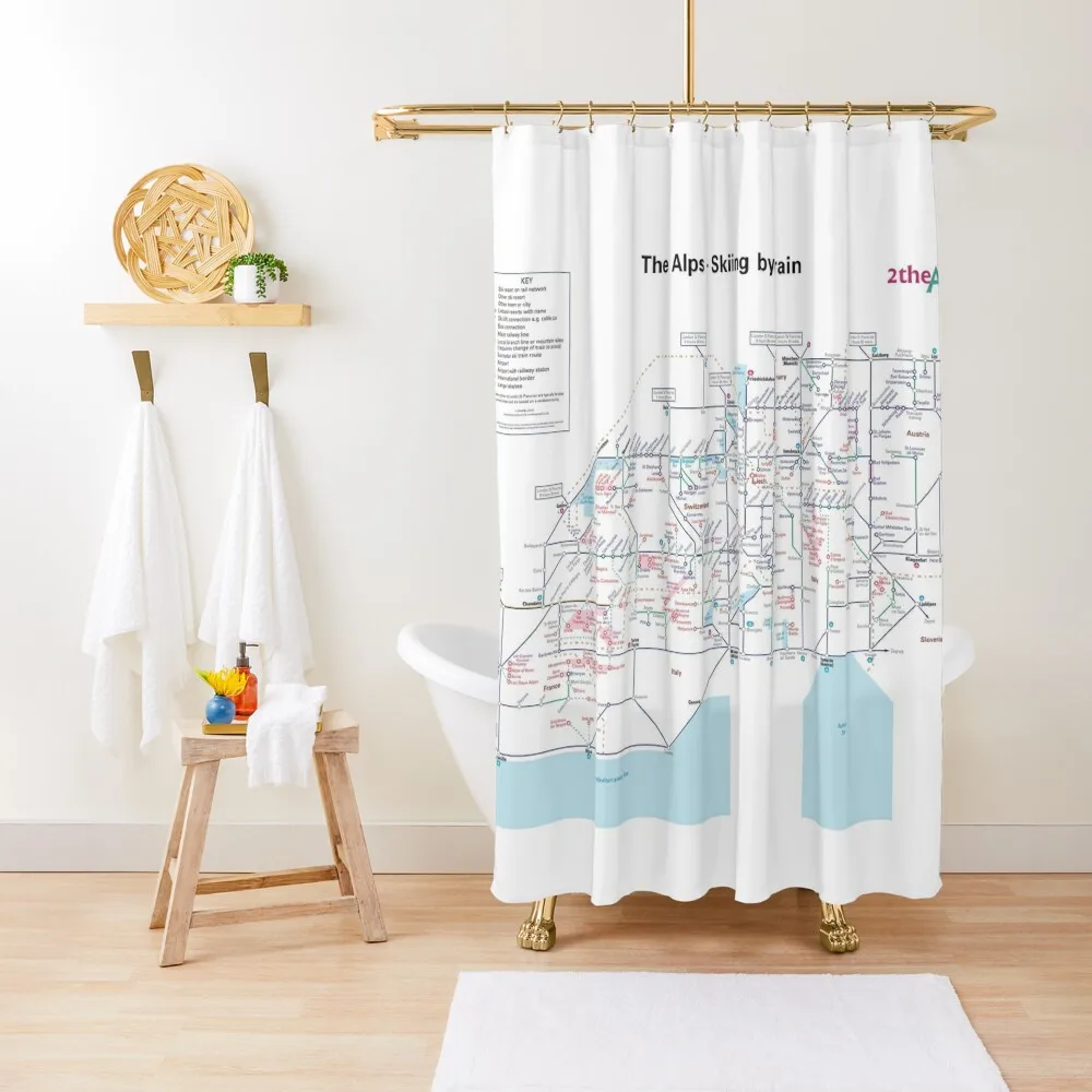 

The Alps - Schematic Rail map Shower Curtain Shower Bath For Bathroom In The Bathroom Curtain