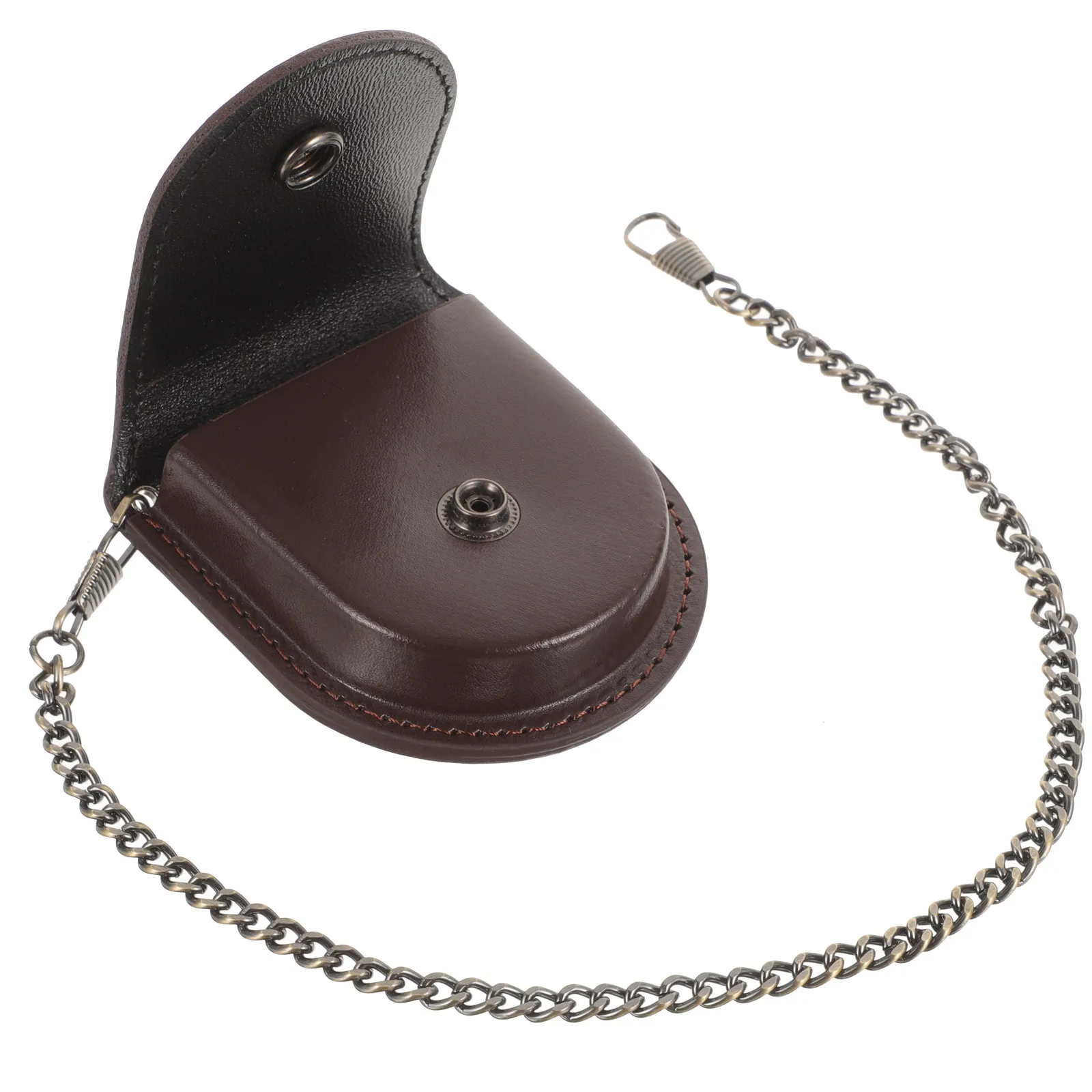 

1pcs Pocket Watch Case Retro Watch Pouch Vintage Protective Cover for Men Black Chain Dustproof Storage Solution