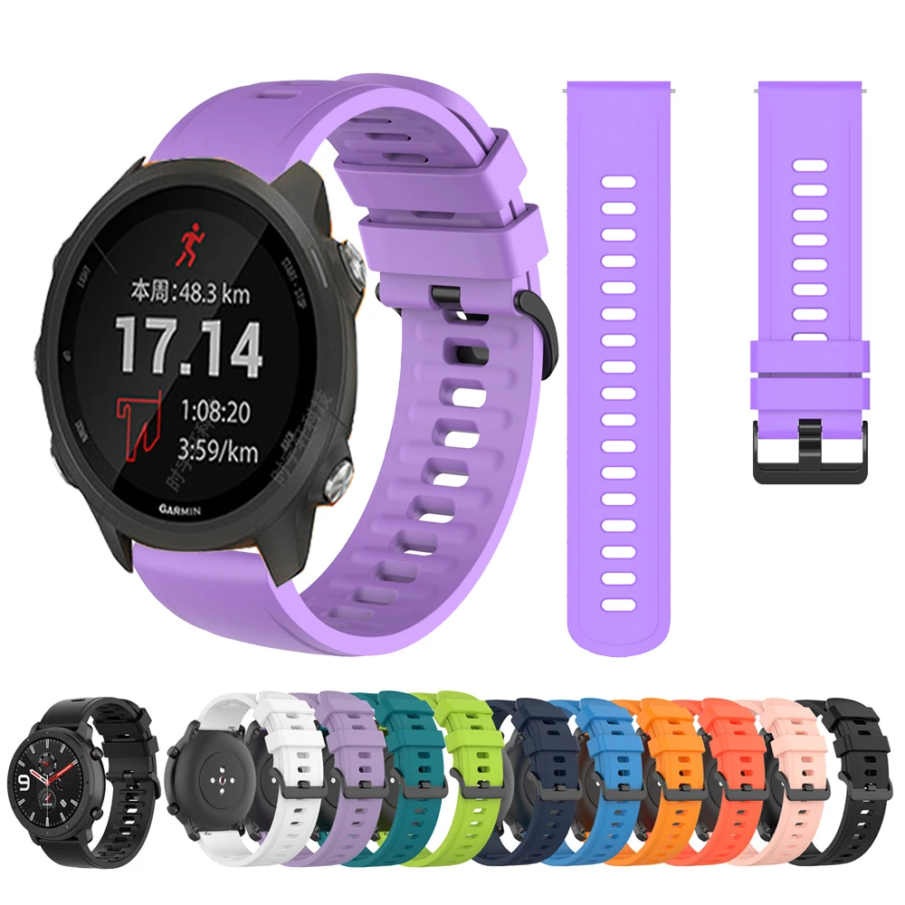 20mm Silicone Strap For Garmin Forerunner 165 168 245 645 Music Watchband For Garmin Vivoactive 3 5 Band Venu/SQ/2 Plus Bracelet