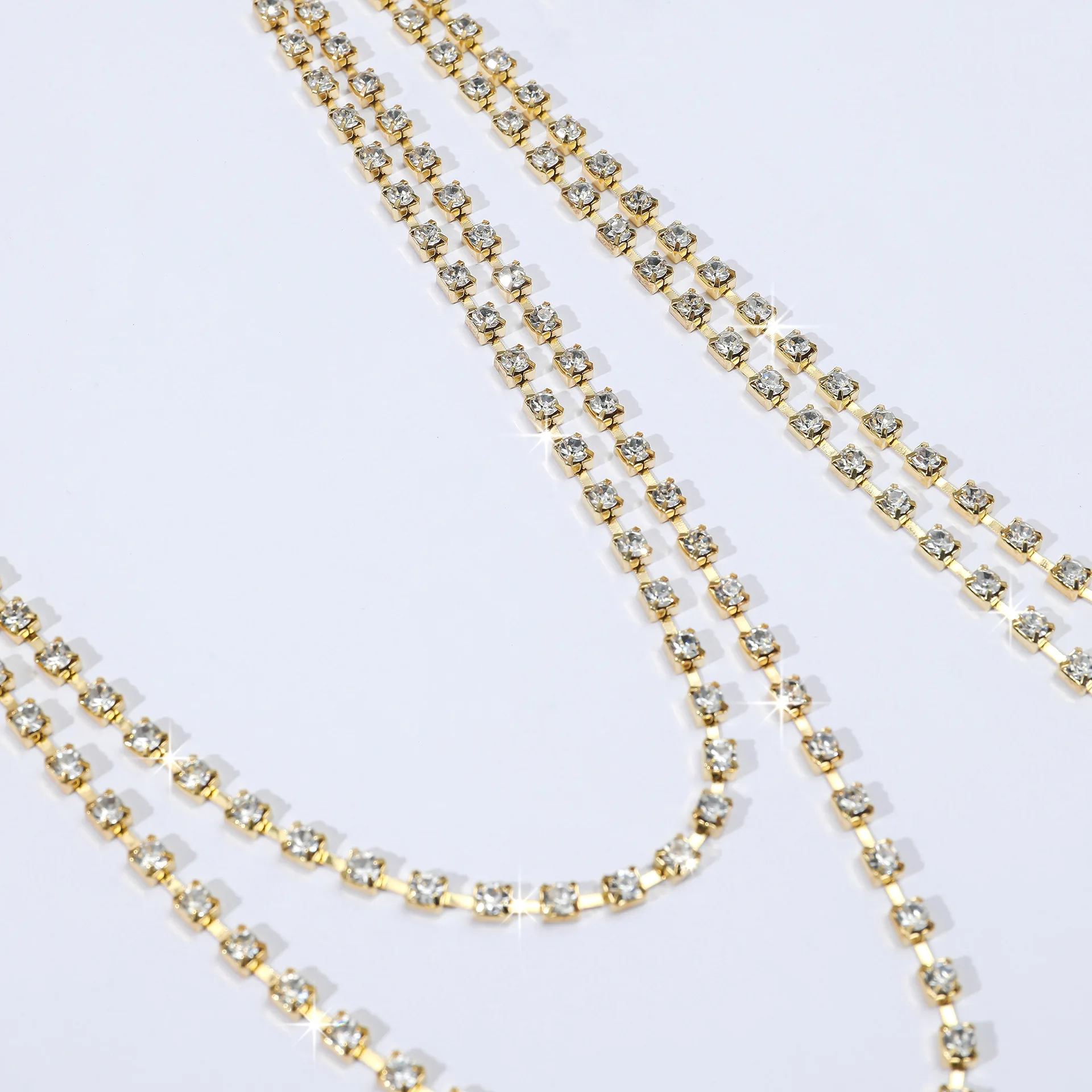 JitDoo Super Sparkling Crystal Drop Zircon Tassel Shoulder Chain for Women Sexy Jewelry Bride Wedding Party Body Decoration