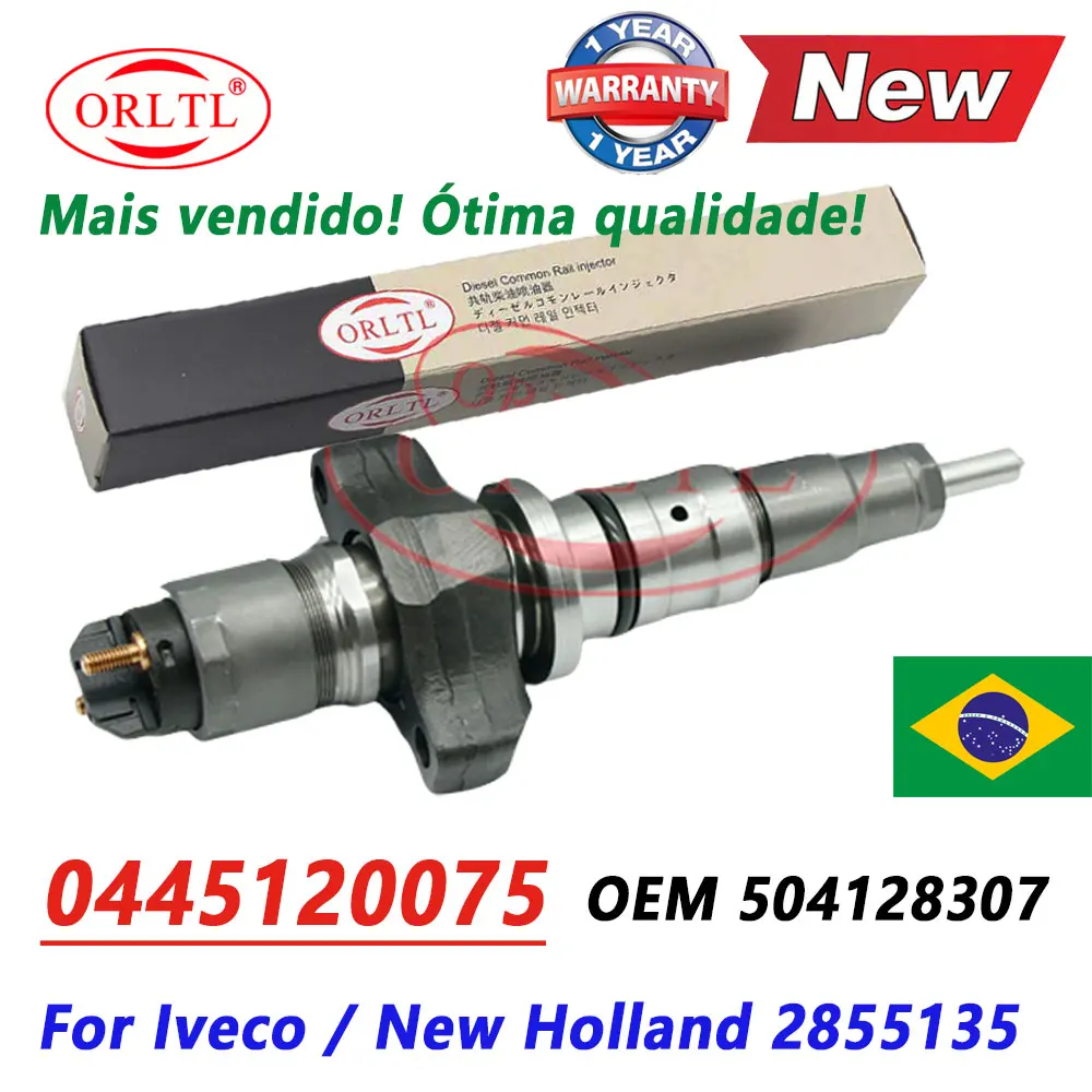 

0 445 120 075 New Injector Assembly Nozzle 0445120075 for Case Iveco New Holland T7 T6 504128307 2855135 504117273 0986435530