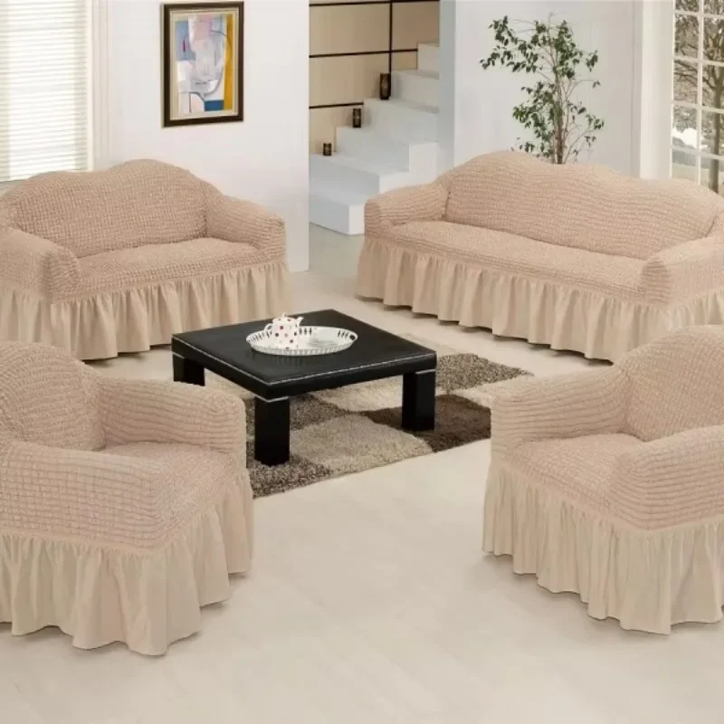 Bubble design 100% polyester slipcover sofa cover flexible slipcover sofa set covers Curly Spandex