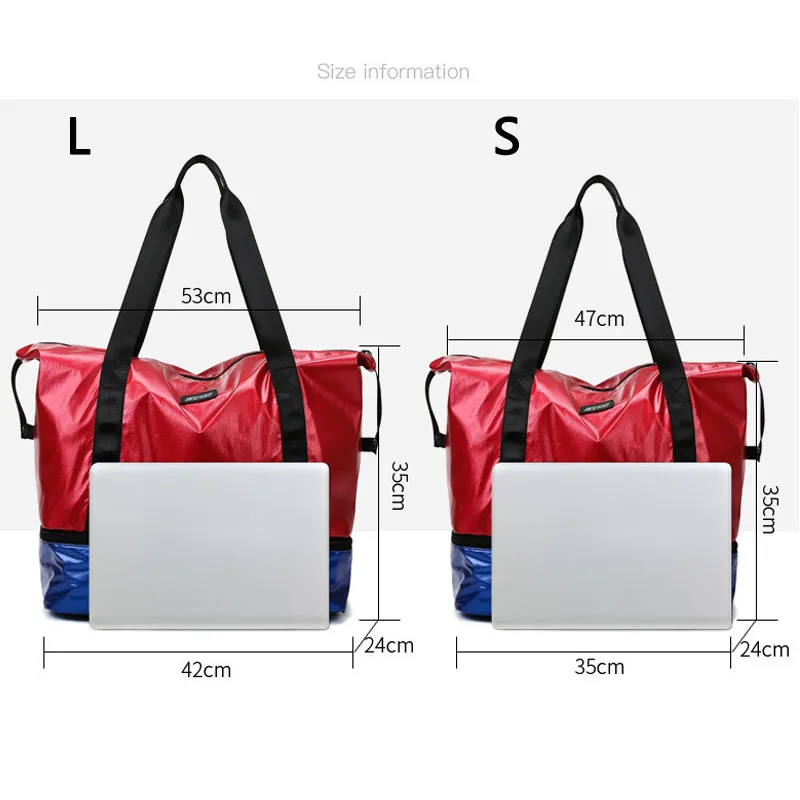 2024 New Outdoor Sport Gym Bags Women Waterproof Travel Sports Bag Ladies Oxford Fitness Storage Tote For Shoe Men Training Bag