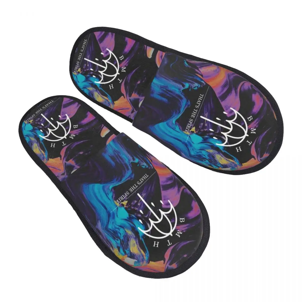 

Custom Print Women Umbrella Bring Me Band The Horizoned House Slippers Cozy Warm Memory Foam Fluffy Slipper Indoor Outdoor Shoes