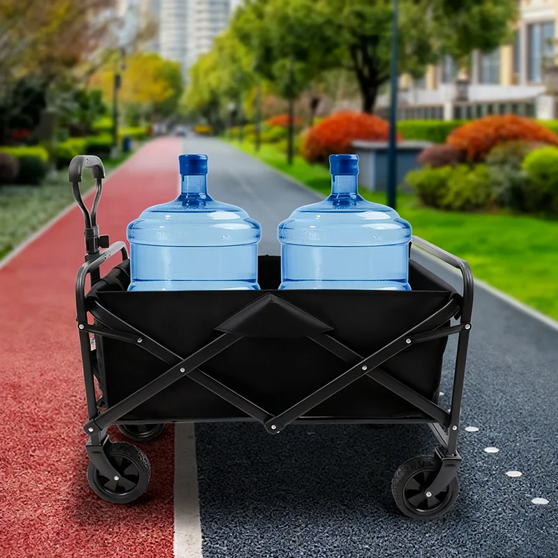 Faltbarer Gartenwagen Handwagen Werkzeugwagen mit 4 Rädern für Camping, Strand, Garten, Einkauf, Tragkraft 80-150 kg – Detail 9
