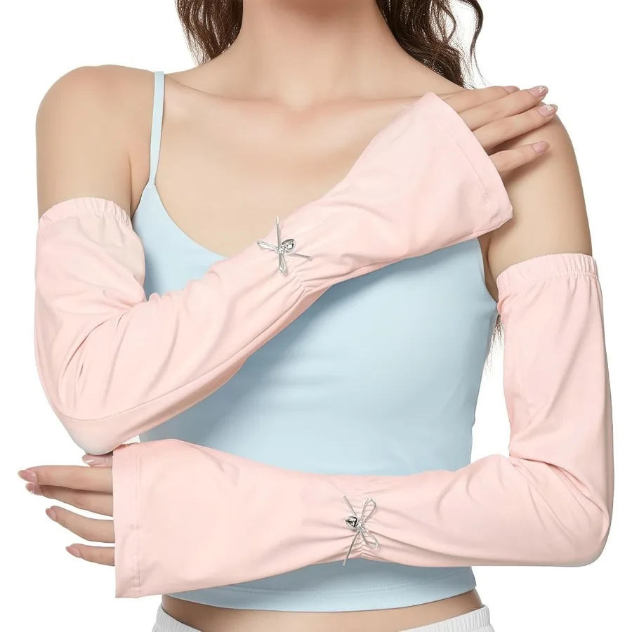 

Рукава с защитой от УФ-солнца для женщин. Тонкие охлаждающие рукава. Идеально подходят для активного отдыха, таких как езда на велосипеде. Вождение и пеший туризм.