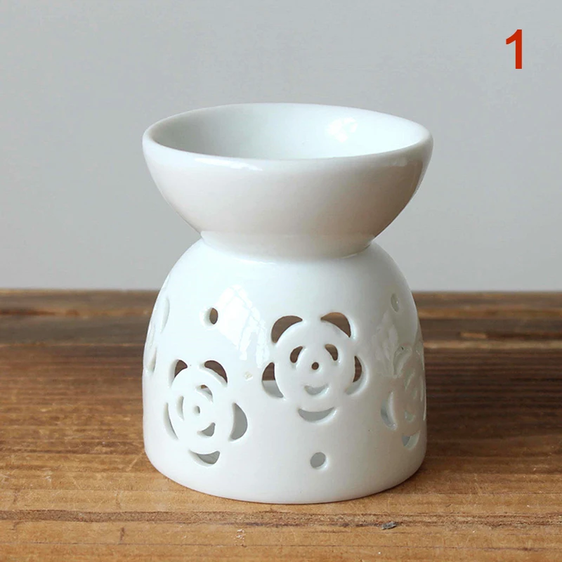 Keramische Ambachten Aroma Brander Handgemaakte Holle Bloempatroon Etherische Olie Brander Kaarslamp Veel Stijl Homeoffice Ambachten Decor