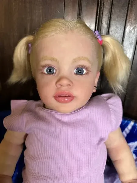 DLS Customized 26INCH Reborn Baby Pippa With Hand-Rooted Hair Already Finished Doll With White Hair