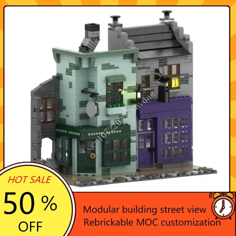 1184PCS Muggle Curiosities Museum Modular MOC Creative street view Model Custom Puzzle Architecture DIY Assembly Model Toy Gift