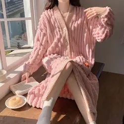 Nightgowns Women's Clothing Winter Thickened Home Cozy Cool Simple Temperament Skinny Affordable Fashionable Warm Sweet Cute