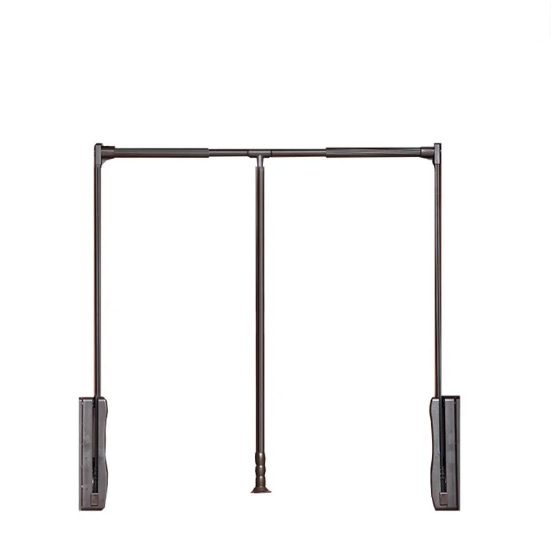 Pull-Down Damping Clothes Hanger Rod: Slow-Close Retractable Wardrobe Lift Rail with Smooth Anti-Slam Descent for Closet
