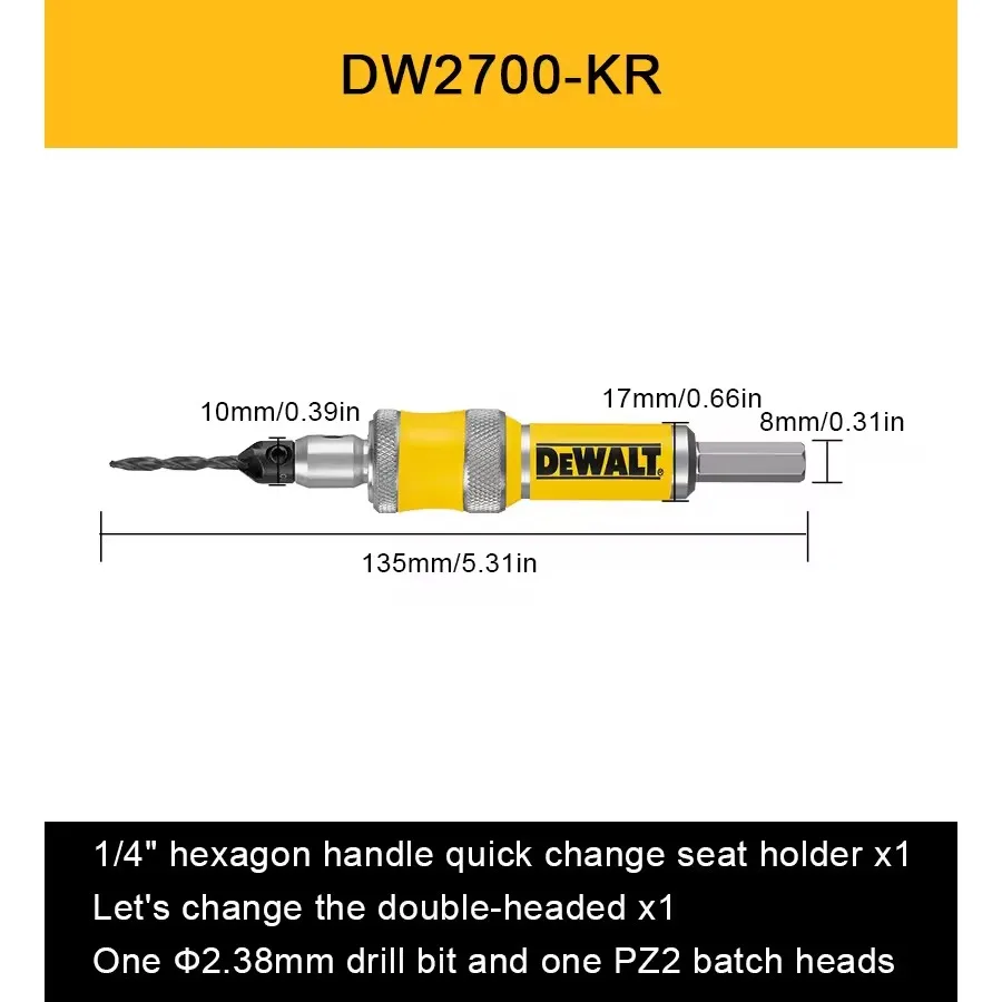 DEWALT DW2700 DW2701 DW2702 Drill/Drive Unit #6 #8 #10mm Drill Accessories Wood Drilling Holes Driving Screws Electric Drill Bit