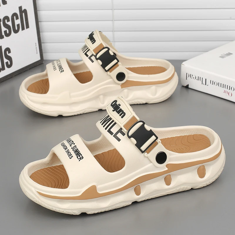 2025 New Men\'s Outdoor Sandals Slippers Beach Comfortable Thick Sole Clogs Men Casual Shoes Garden Shoes Men Women Beach Sandals