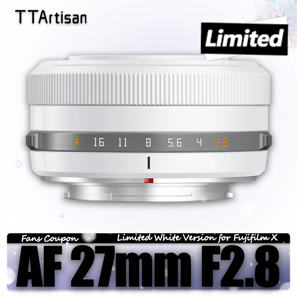 TTArtisan AF 27mm F2.8 Prime Camera Lens Limited Polar White for Humanity Photography With Fujifilm XF-mount XE-4 XT-30 XT-50