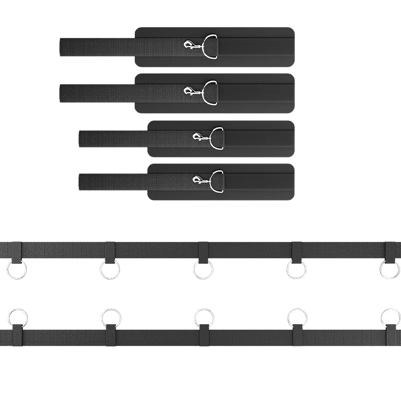 BDSM السرير ضبط النفس تكبيل الكاحل الأصفاد مجموعات الالعاب الجنسية الكبار المثيرة لعبة عبودية التروس SM الرقيق لعبة الجنسية الملحقات