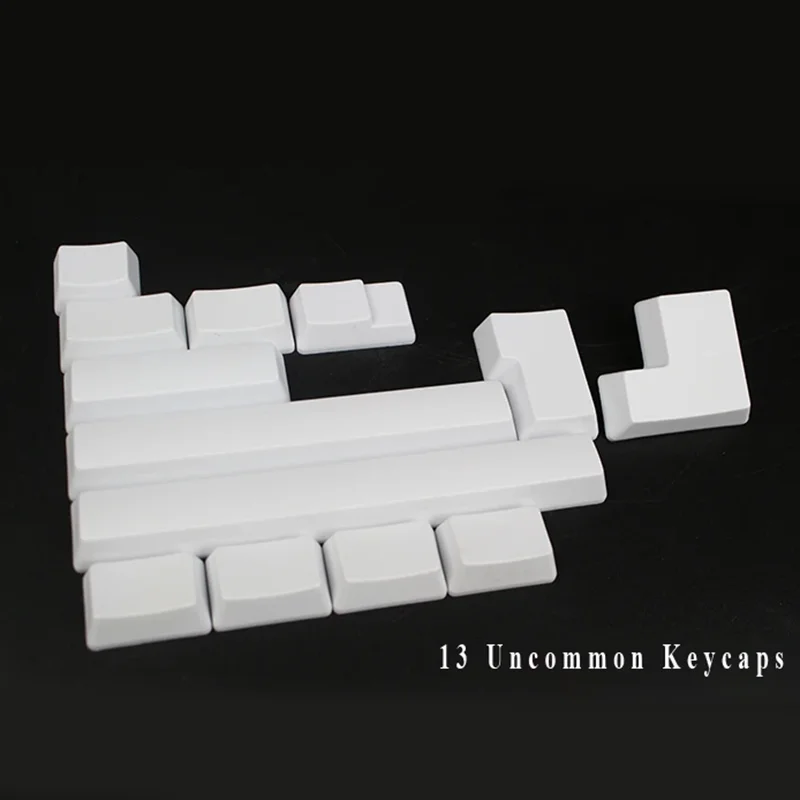 OEM Profile White Black Thick PBT Blank Printed Special Keycap Set For MX Switches 1.75 Shift