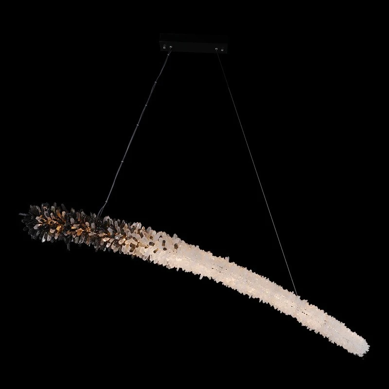 

Light luxury natural crystal stone French high-end modern, simple island tea room restaurant, dining table bar crystal