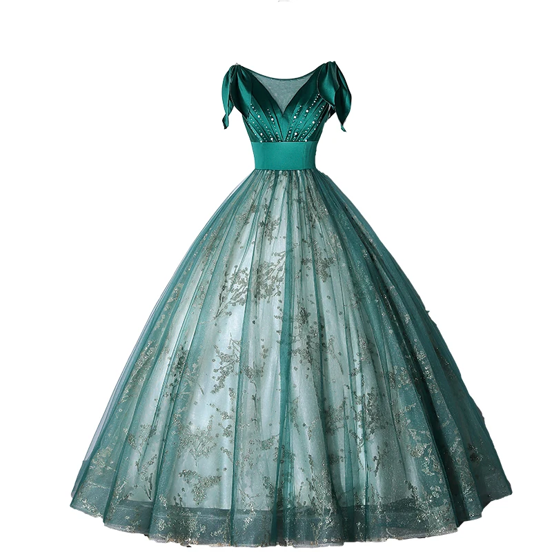 Nieuwe Groene Quinceanera Jurken Illusie V-Hals Mouwloze Elegante Robe De Bal Klassieke Prachtige Baljurk Plus Size Op Maat Gemaakt