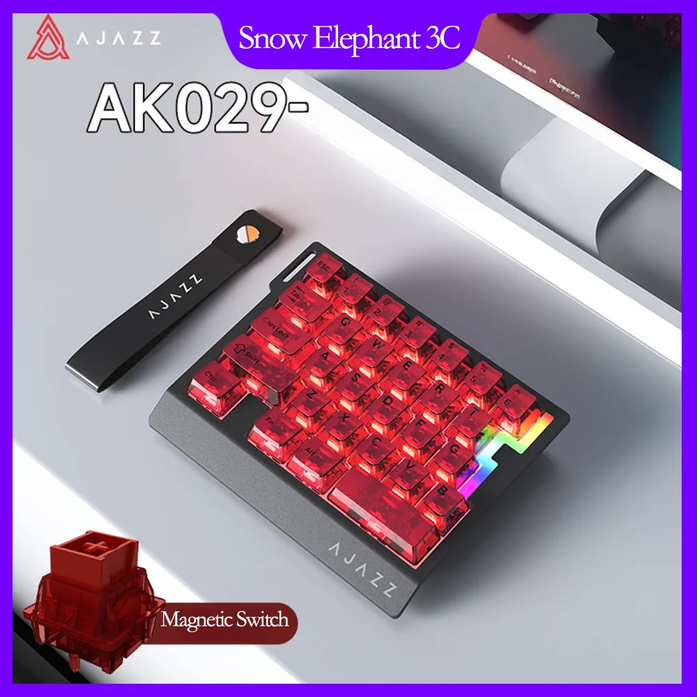 

Механическая клавиатура AJAZZ AK029 с магнитными переключателями, для левшей, проводная, портативная, с RGB-подсветкой, для FPS-игр, 8000 Гц, 0.01 мм