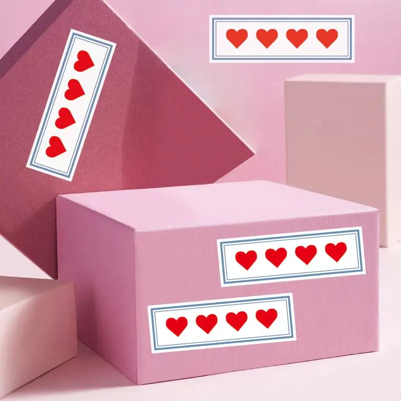 

120 PCs/Roll Heart-Shaped Stickers Valentine's Day Sealing Stickers, Envelope Decoration Stickers, Gift Box Decoration