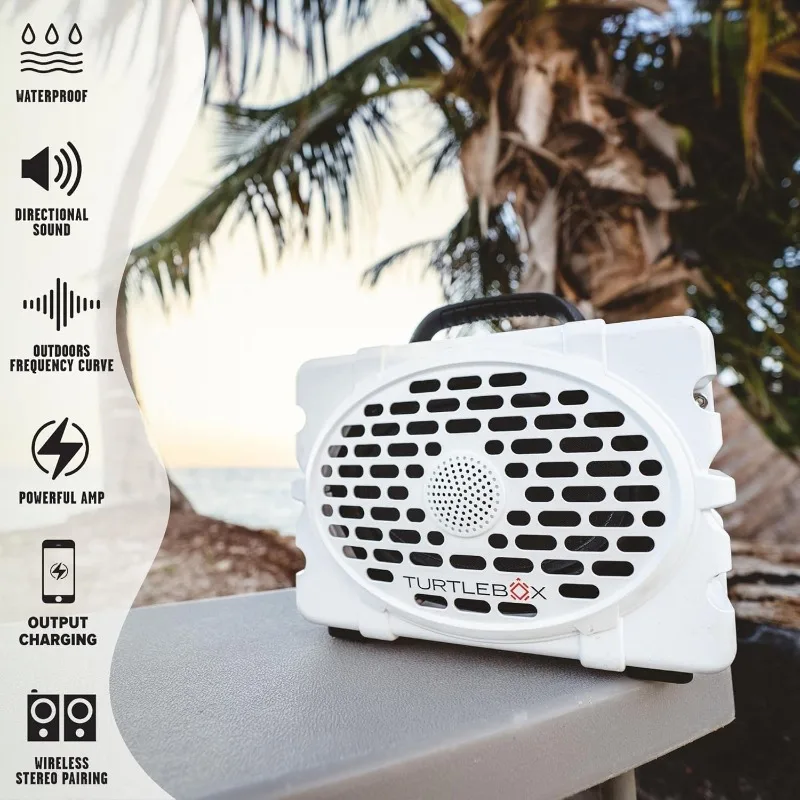 Outdoor Portable Bluetooth Speaker | Rugged, Waterproof, Impact Resistant, White