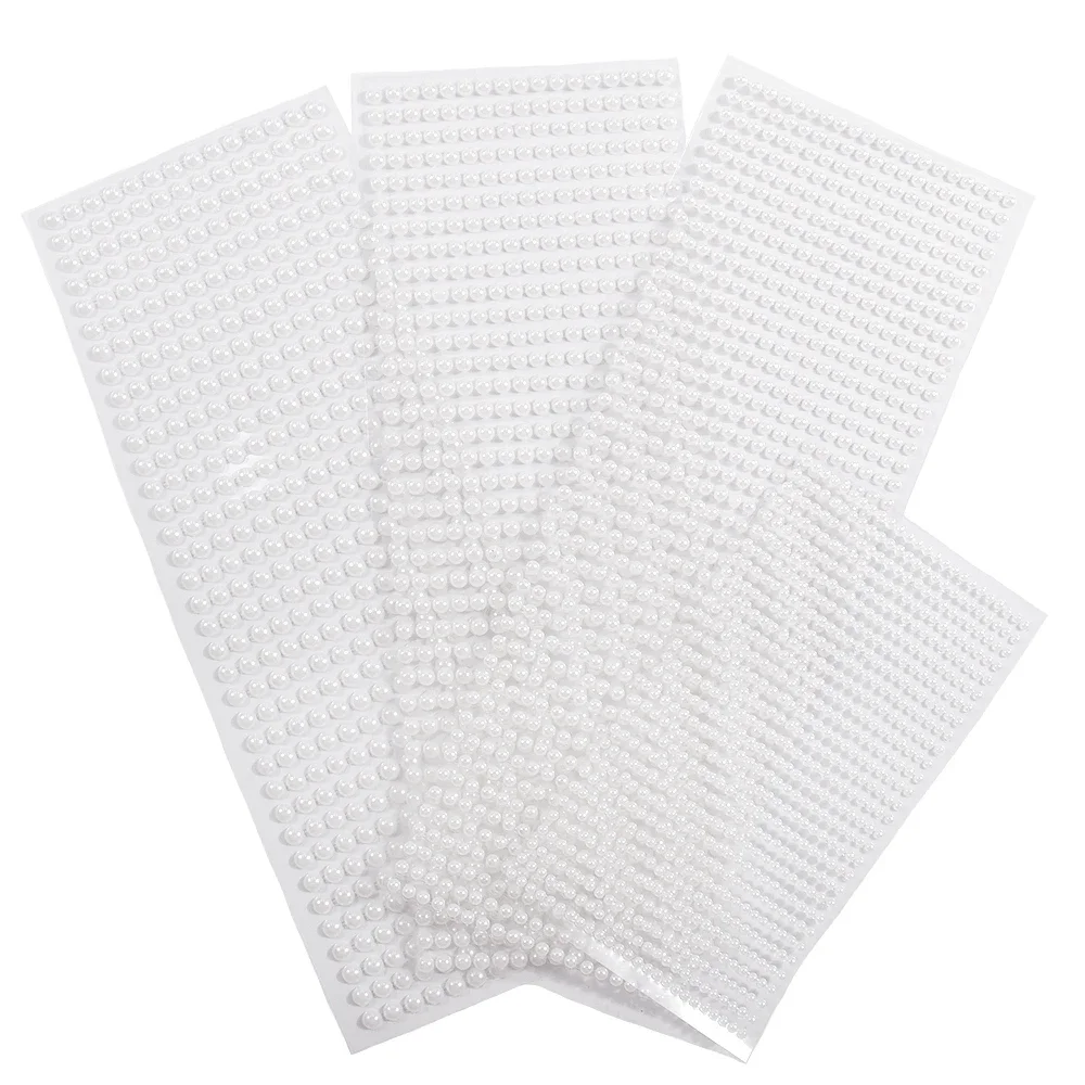Pearl Sticker 3mm/4mm/5mm/6mm White/Beige/Color Pearl Sticker Decor Rhinestones DIY Charm Clothes Nails Home Accessories