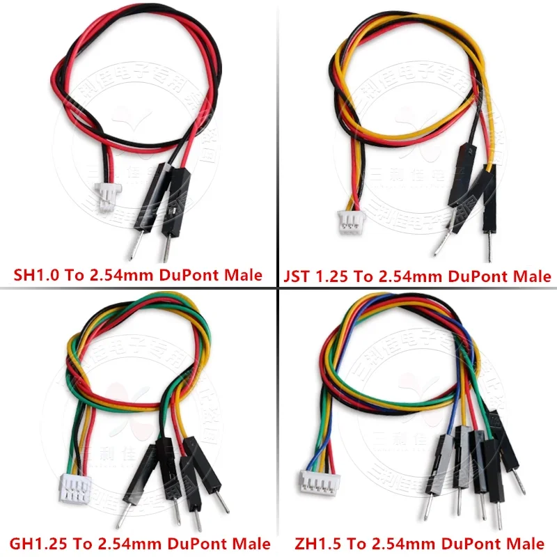 10Pcs SH1.0/JST1.25/GH1.25/ZH1.5/PH2.0/XH2.54mm/KF2510 2P/3P/4P/5P/6 Pin To 2.54mm Dupont Male/Female Wire Connector Color Cable