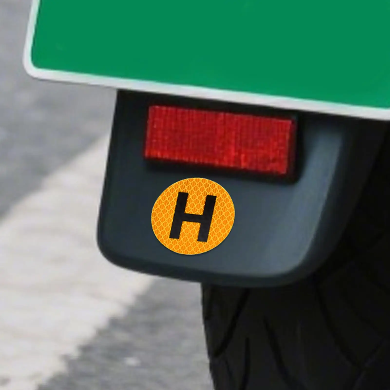 H Historical Vehicle Sign60mm Magnetic Driver Sign Sticker Waterproof Reflective H Sign Automotive Motorcycle Decorative Sticker