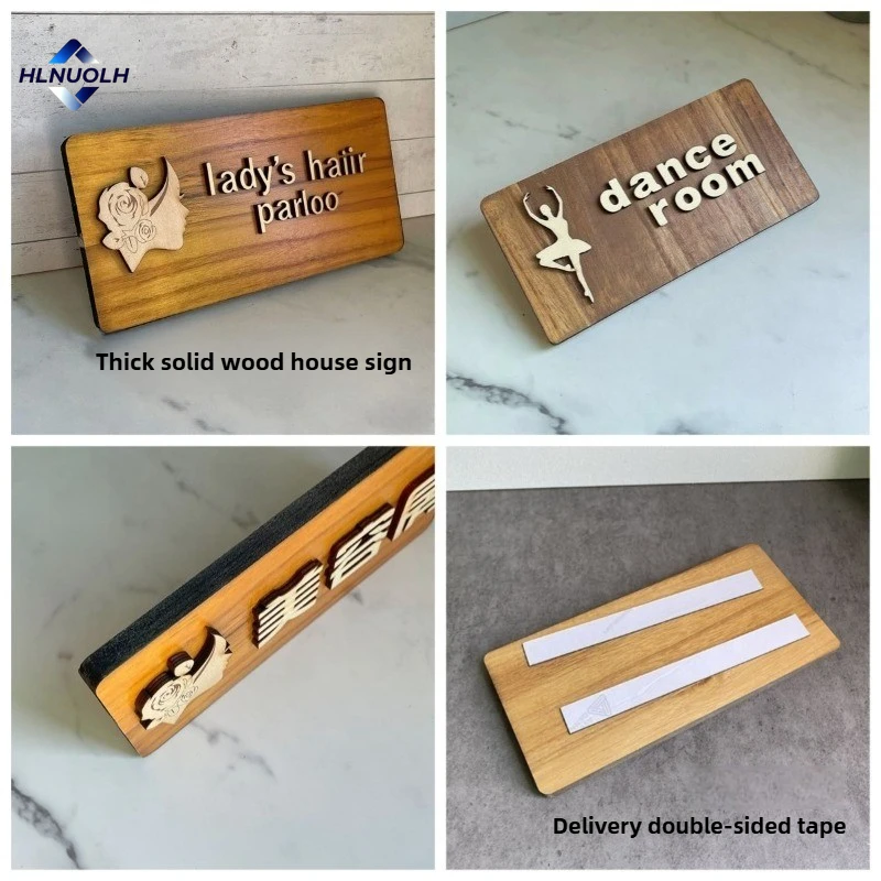 

Custom 3D Exterior House Number Plate Wooden Cutting Plate Personalized Outdoor Residential Street Number Plate Door Sign Gift