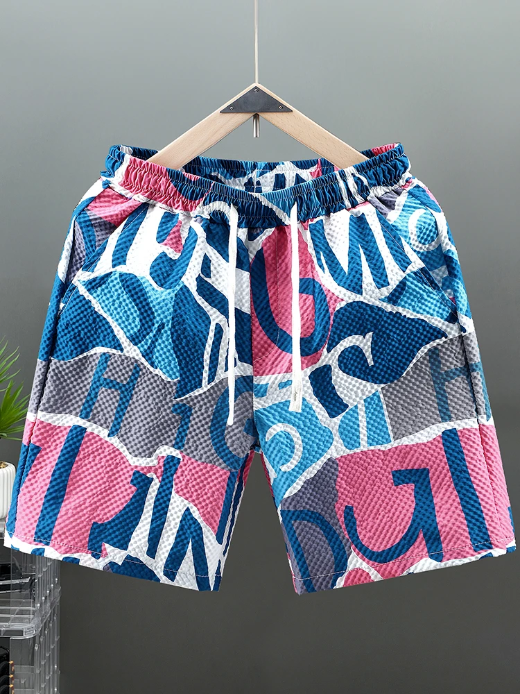 

Мужские быстросохнущие шорты для лета, модная пляжная одежда, верхняя одежда, прямые шорты больших размеров из полиэфирного волокна, повседневные шорты