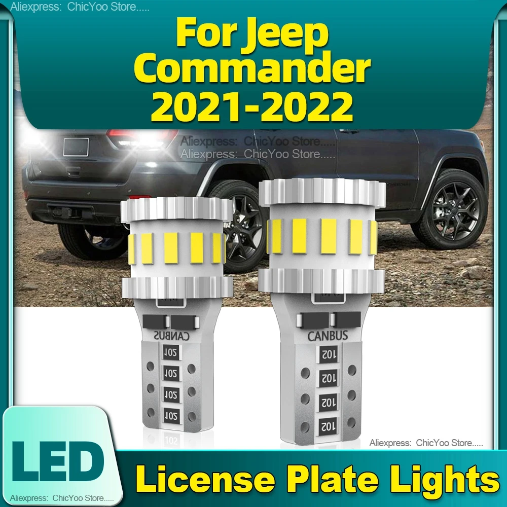 

Super Bright 2pcs W5W License Plate Lights LED T10 CSP Canbus Car Lamp 6000K 12V Bulbs For Jeep Commander 2021 2022