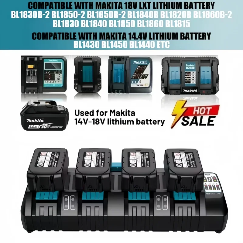 

Original Li-ion Battery Charger Quick Charge 18V 14.4V Power Tools Portable Charger US/EU Plug for Makita BL1415 BL1815 BL1830