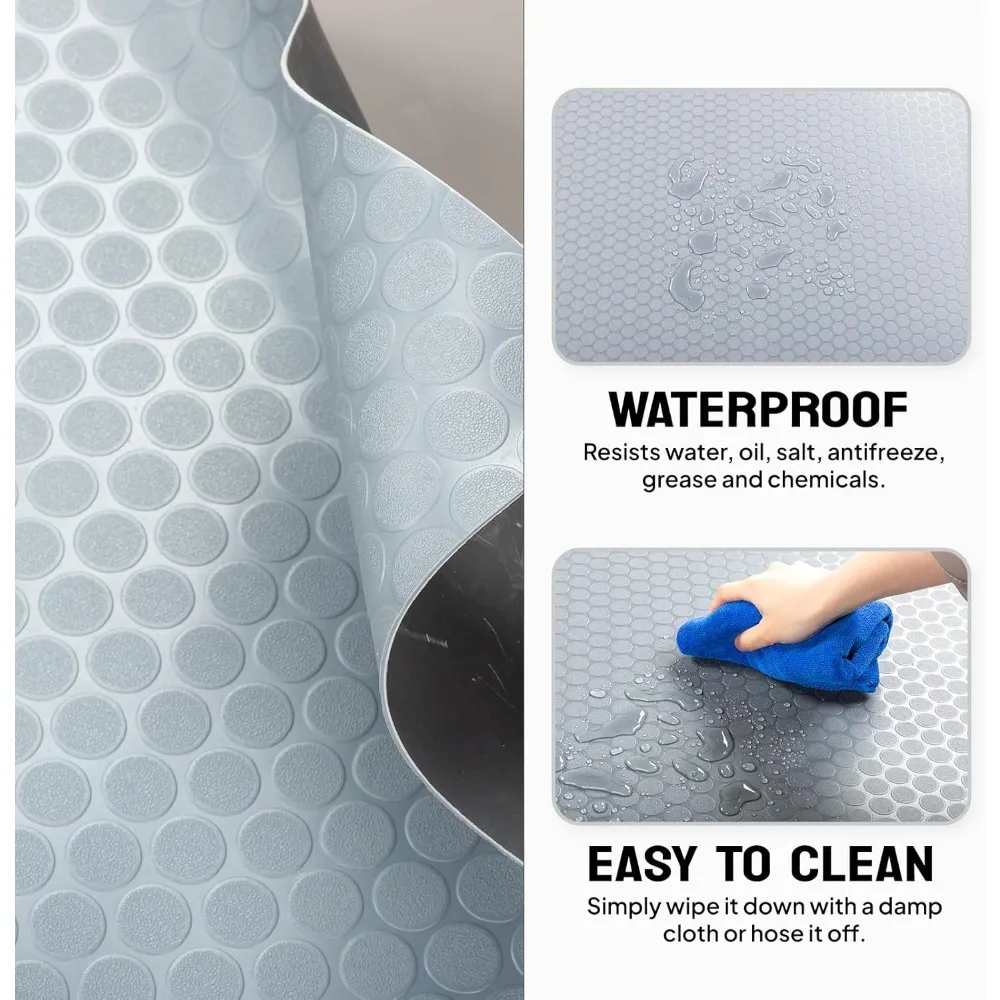 Garage Floor Mat 7.5x17 FT, Large PVC Roll for Car Parking Protection, RV Trailer Flooring, Water and Stain Resistant