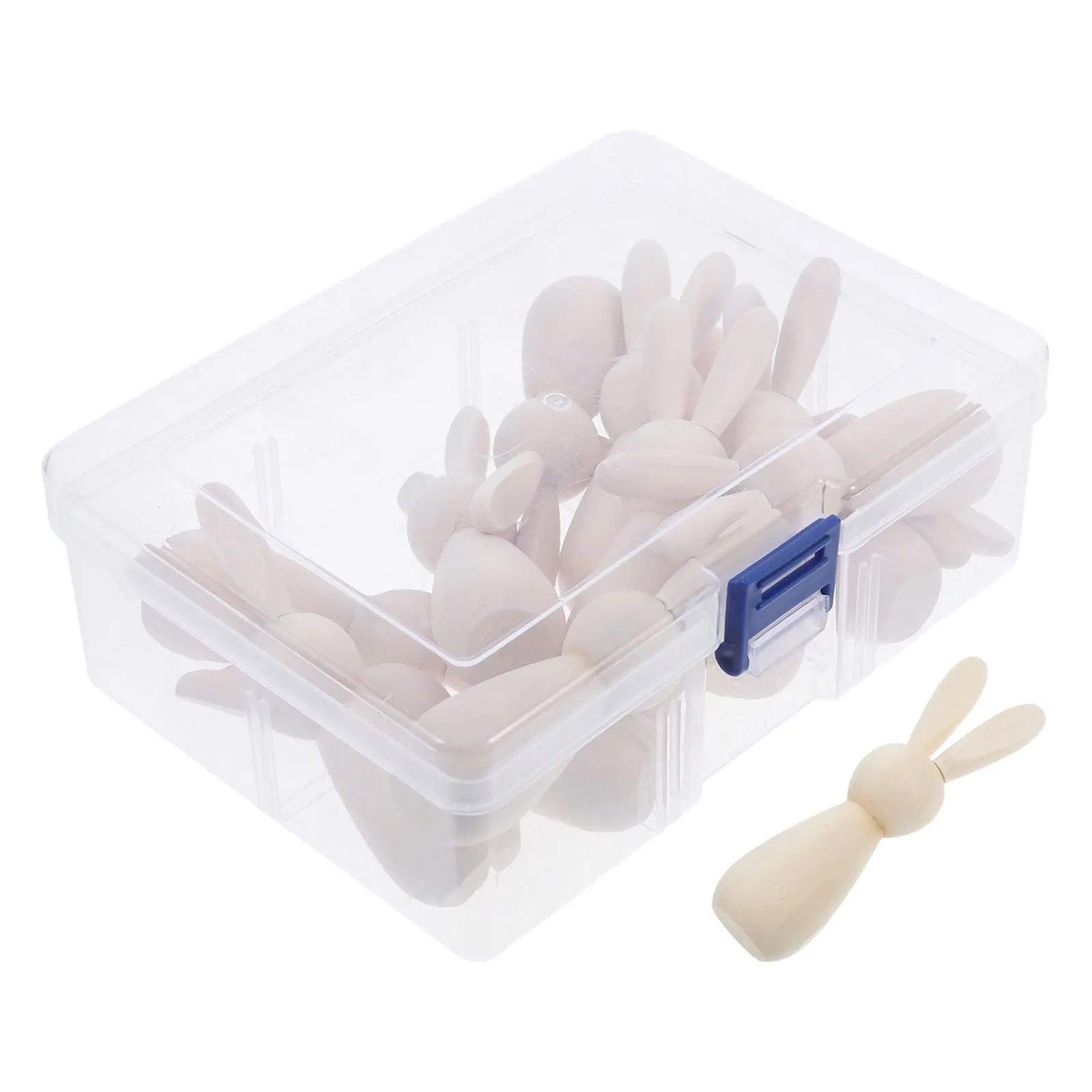 20개 러스틱 우드 토끼 모형 DIY 공예품, 어린이 그림용, 부활절 장식, 천연 나무 동물 모형, 집 장식용