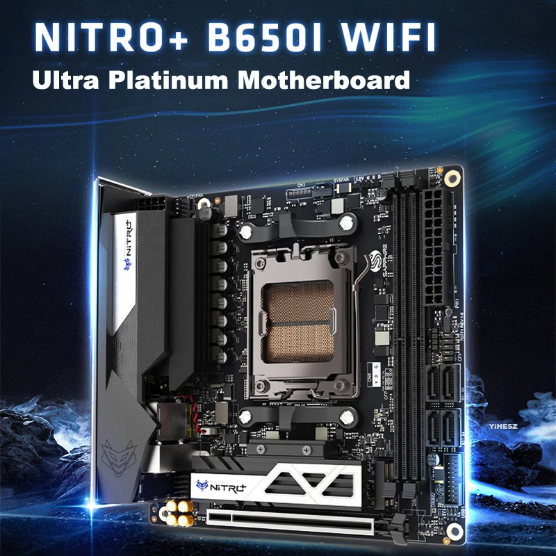 Placa base Sapphire NITRO + B650I WIFI Ultra Platinum AM5 DDR5 2 * M.2 tpye-c ITX placa base para AMD B650 AMD Ryzen 7000 series