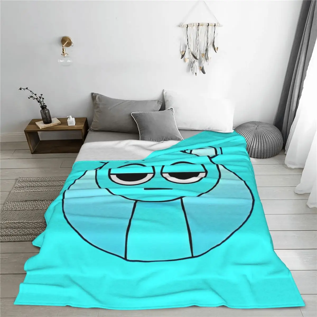 Sprunki Incredibox Sky Fleece Throw Blankets Cartoon Anime Game Blanket for Bed Bedroom Soft Bedding Throws