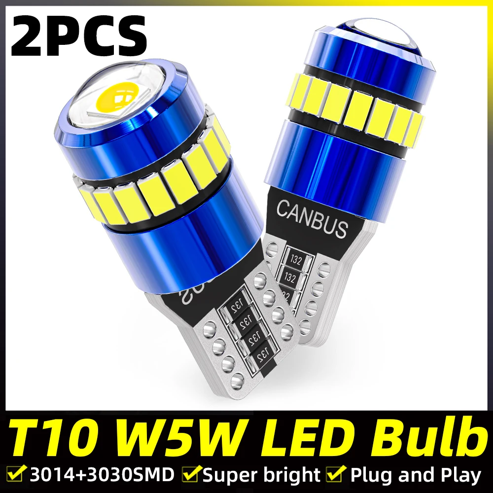 

2PCS T10 W5W LED Canbus 168 194 Bulb Auto Car Interior Map Dome Lights Parking Light Auto Signal Lamp License Plate Lamp 12V