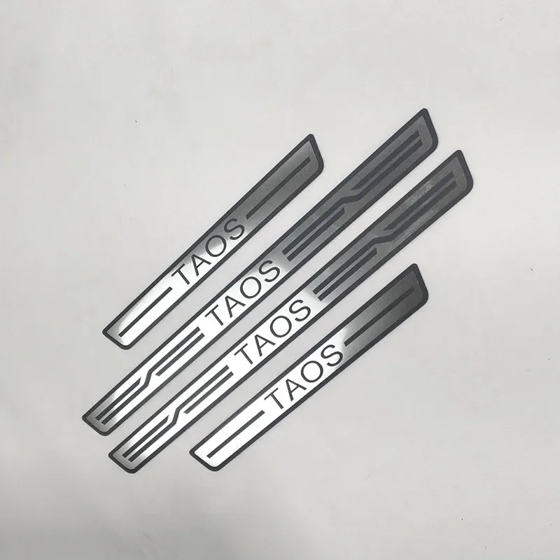 For VW Volkswagen Taos 2021 2022~2024 Car  Accessories Door sill scuff plates thresholds protector car Stickers Welcome Pedal
