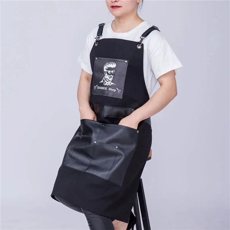 A83X-4X Black Salons Hairdressing Cape For Hair Cutting Apron Oxford Buga Barber Pocket Hair Cutting Dyeing Cape