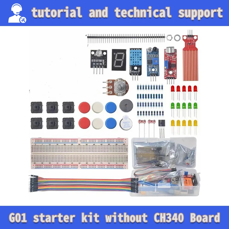 Kit di avviamento di base per progetti Arduino Uno R3 componenti elettronici forniture R3 Board / Breadboard Kit di elettronica fai da te