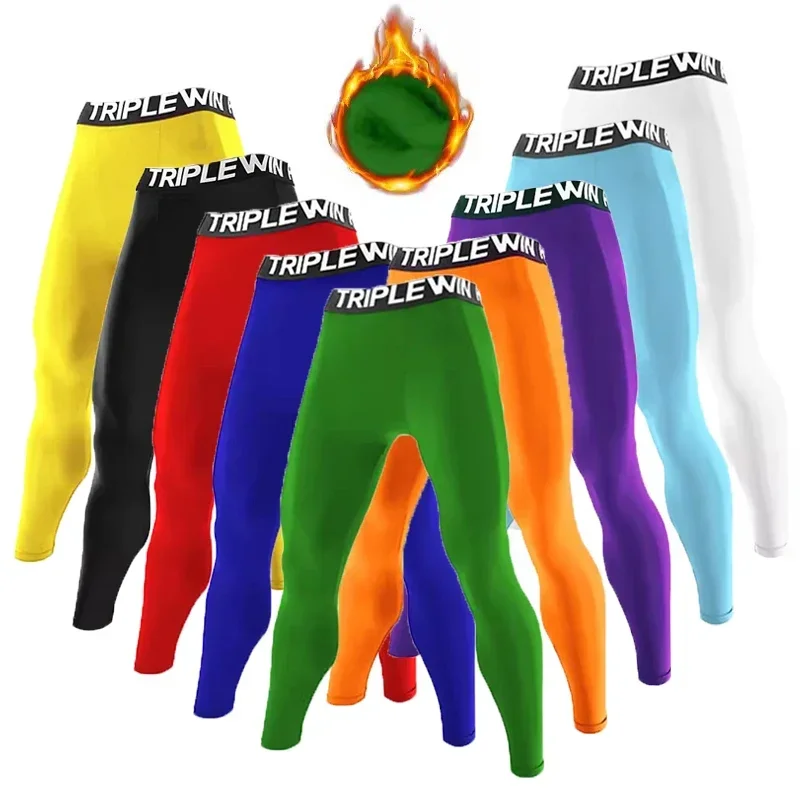 Spring Autumn Men Women Running Tights GYM Pants Exercise Basketball Football Soccer Fitness Sport Long Fleece Thermal Legging 0